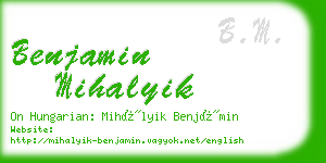 benjamin mihalyik business card